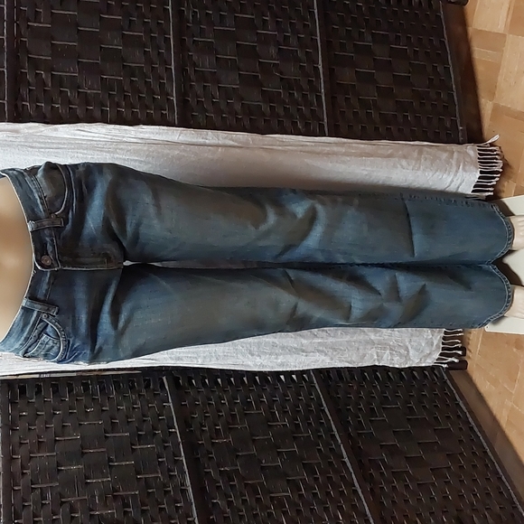 7 For All Mankind Distressed Flare Jeans - Picture 1 of 12